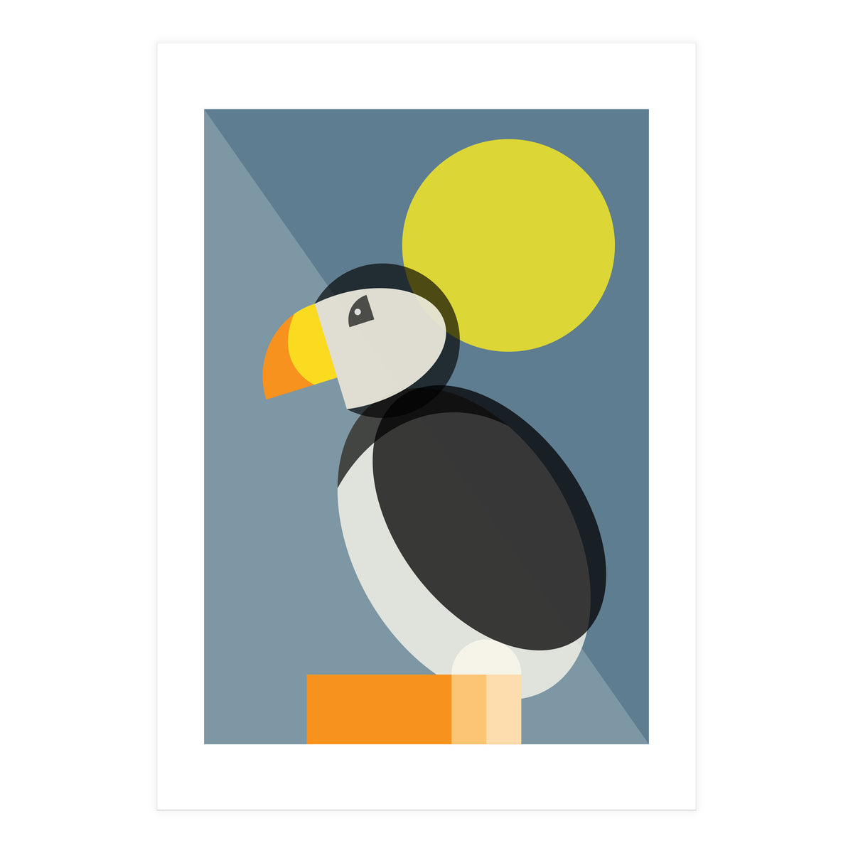 Mid Century Geometric Puffin (Print Only)