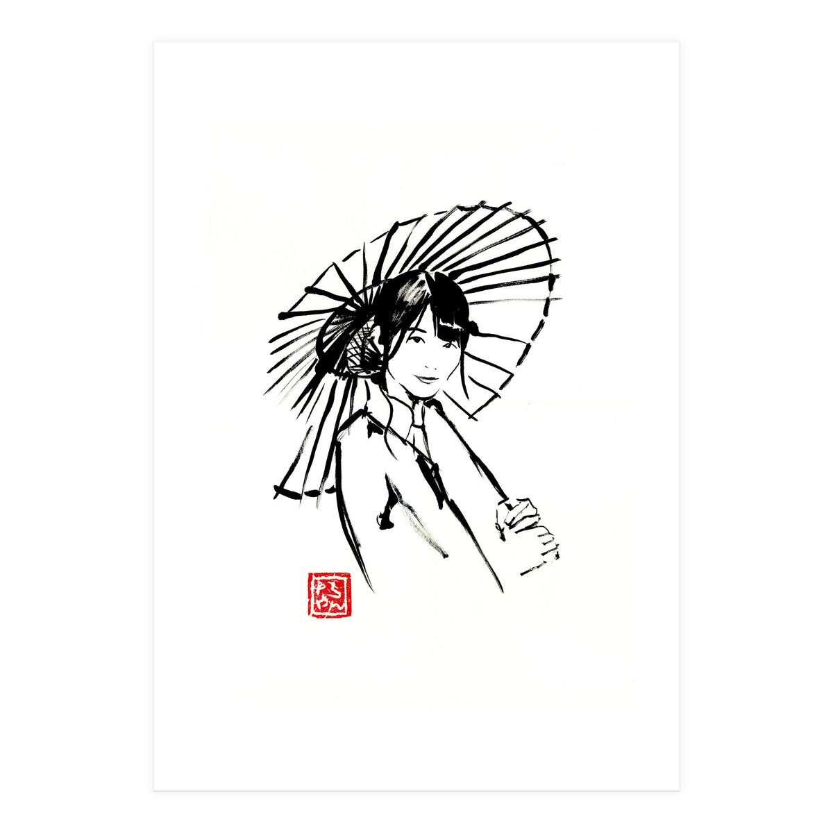 Geisha Umbrella  (Print Only)