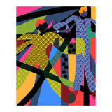 LADIES WEARING YELLOW AND BLUE PATTERNS (Print Only) thumbnail