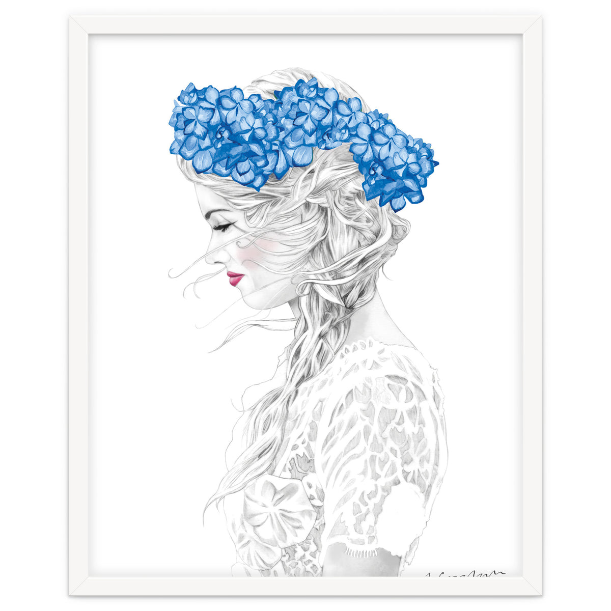 Blue Hydrangea Girl