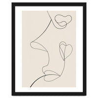 Continuous Line Art Face Drawing Floral Shapes