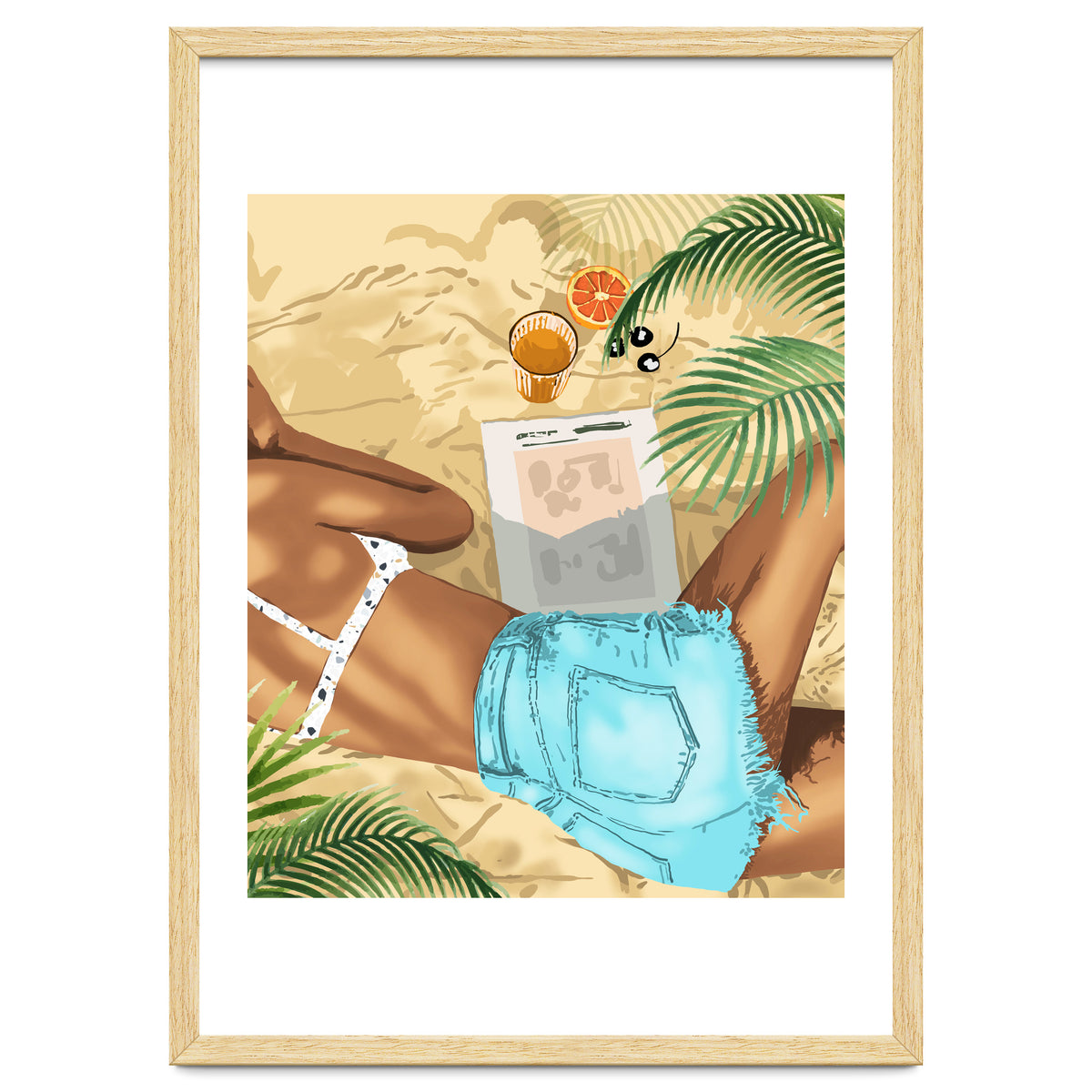 Keep Palm & Carry On Wall Art | Tropical Beach Bikini Fashion Travel Chai