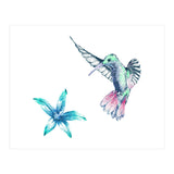 Green Hummingbird And Tropical Flower (Print Only) thumbnail