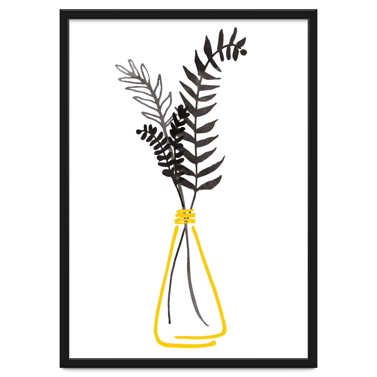 Black Watercolor Bouquet