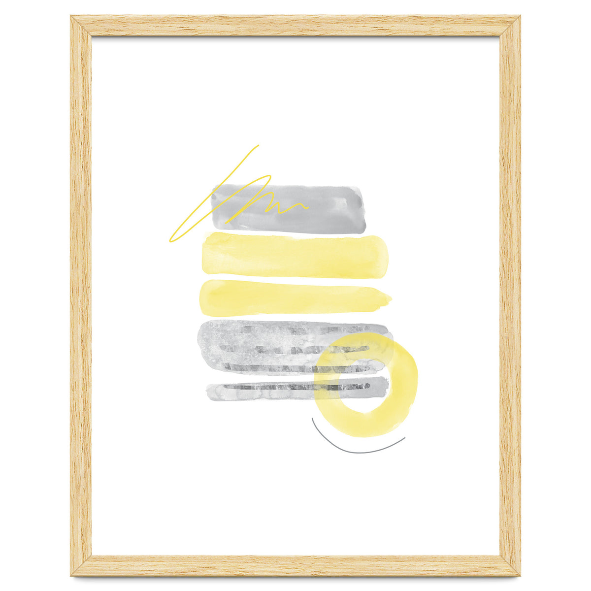 Watercolor Shapes No. 1 | Illuminating Yellow & Ultimate Grey