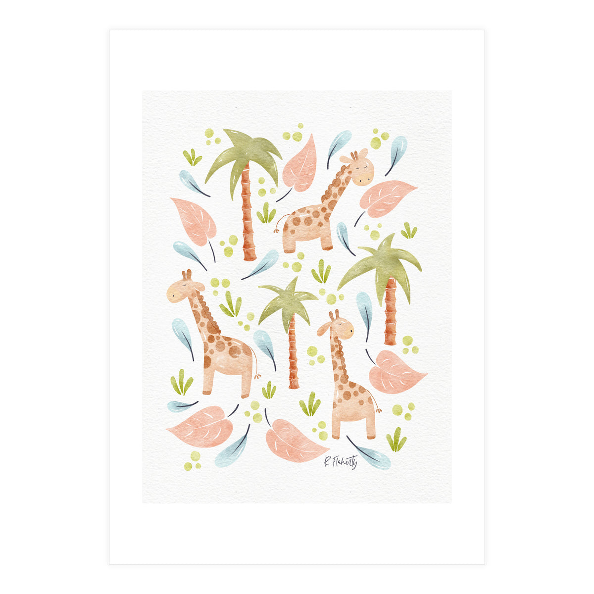 Jungle Giraffes | Pastel (Print Only)