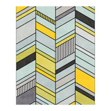 Colorful Concrete Chevron Pattern - Yellow, Blue, Grey (Print Only) thumbnail