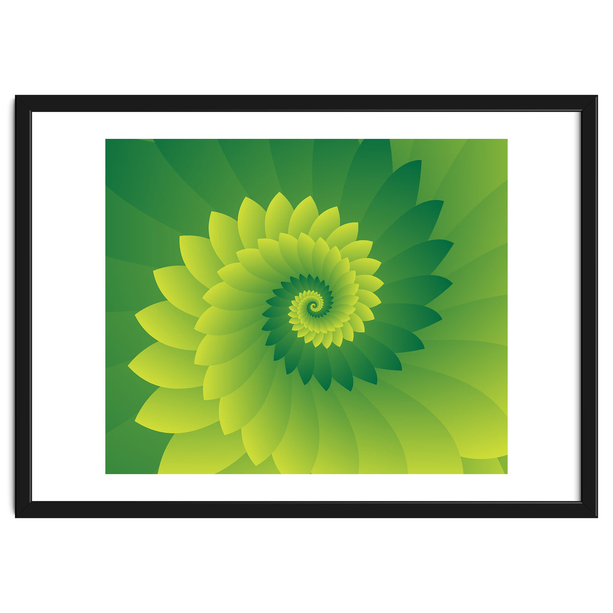 Abstract Digital GREEN FLORA 3D ART