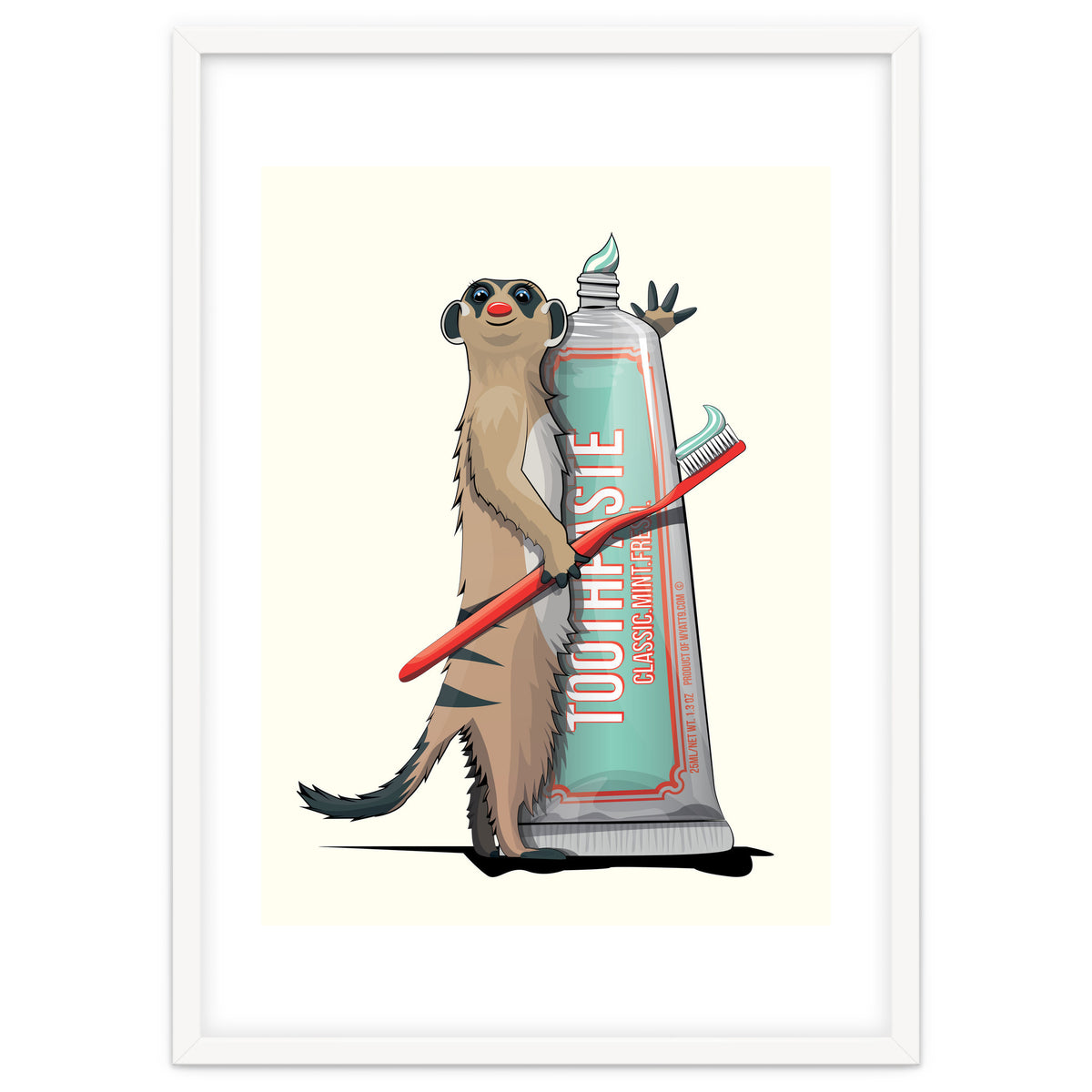 Meerkat Brushing Teeth, Funny Bathroom Humour