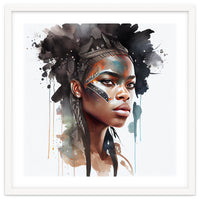 Watercolor African Warrior Woman #6