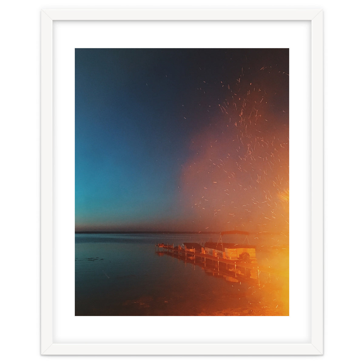 Firelight by the dock