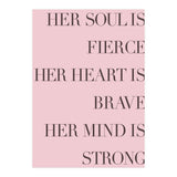 Fierce, Brave, Strong Female Empowerment Quote Pink (Print Only) thumbnail