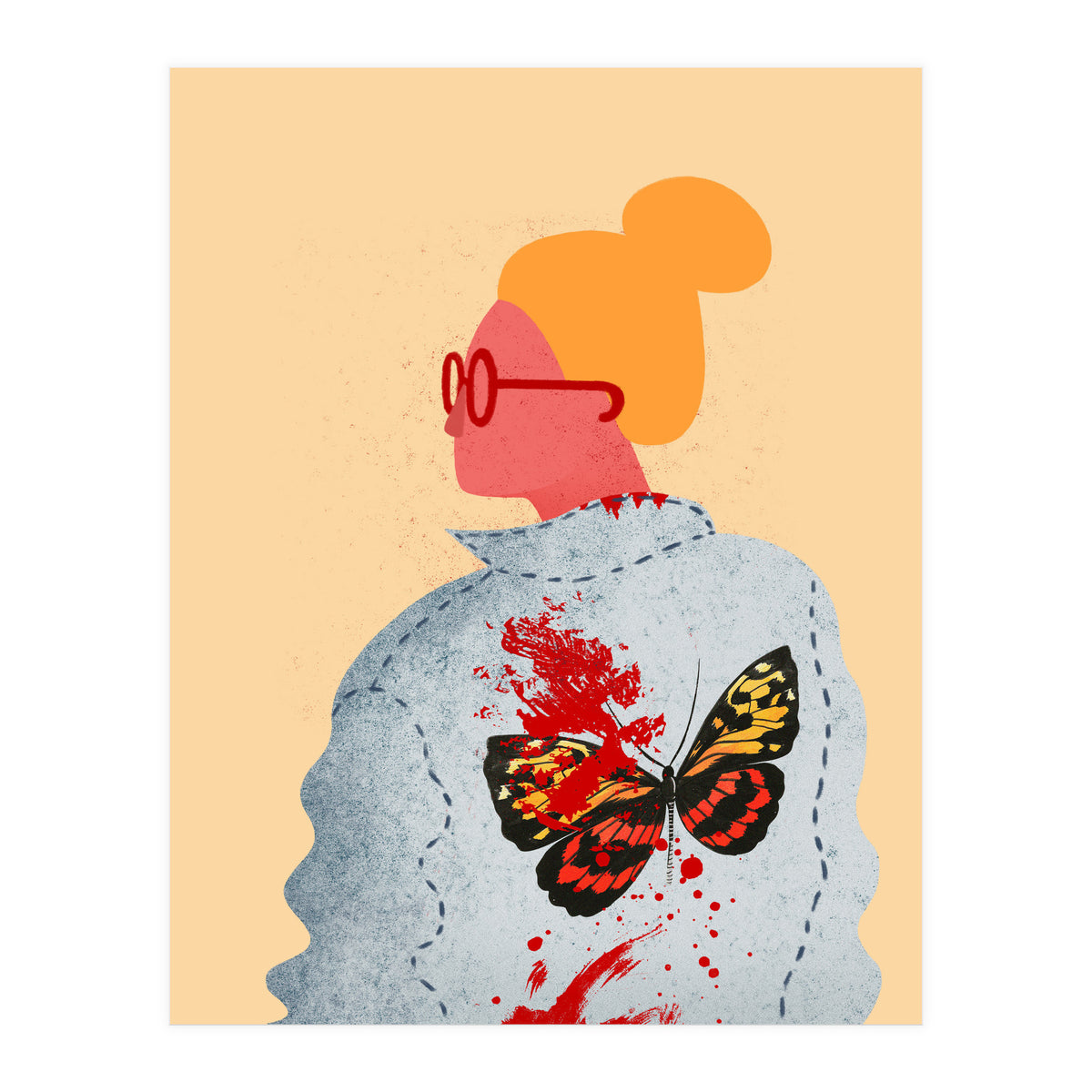 Lady in red glasses (Print Only)