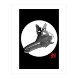 Laying Cat in white (Print Only) thumbnail