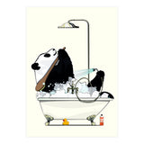 Giant Panda Bear in the Bath, funny bathroom humour (Print Only) thumbnail