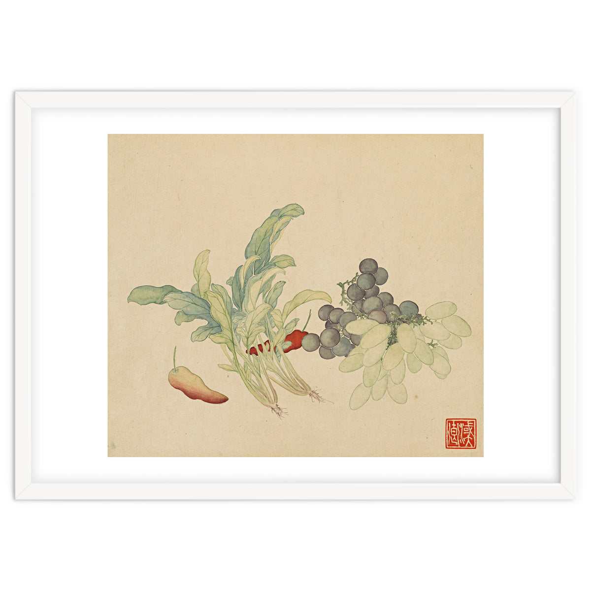 Wang Chengyu ~ Flowers And Vegetables, Vegetables, Fruits, Peppers, Millet Hot, Grapes, Spinach