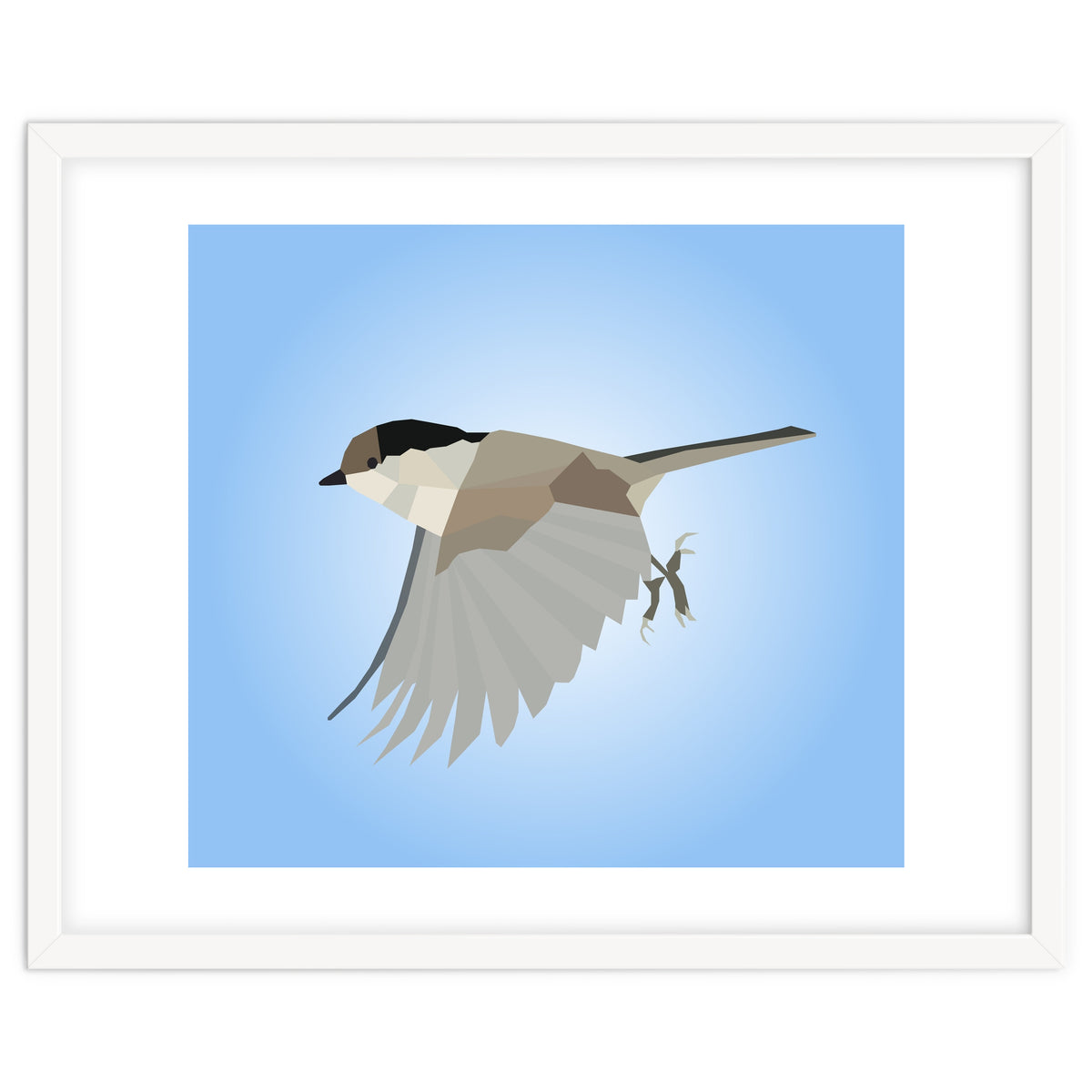 Willow Tit Bird Low Poly Art