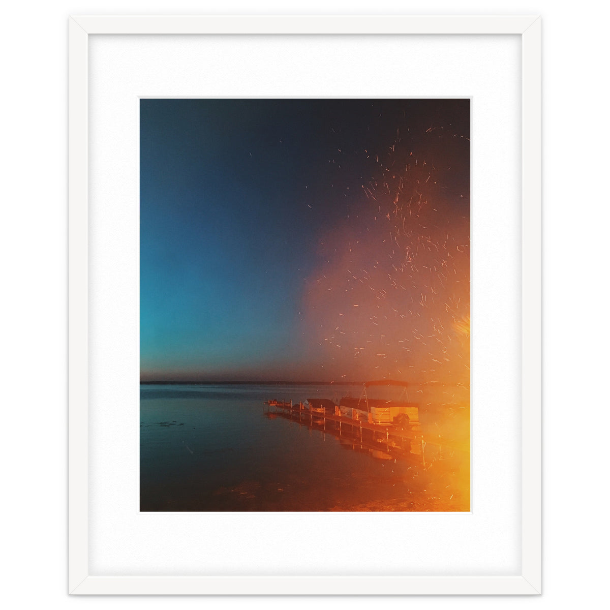 Firelight by the dock