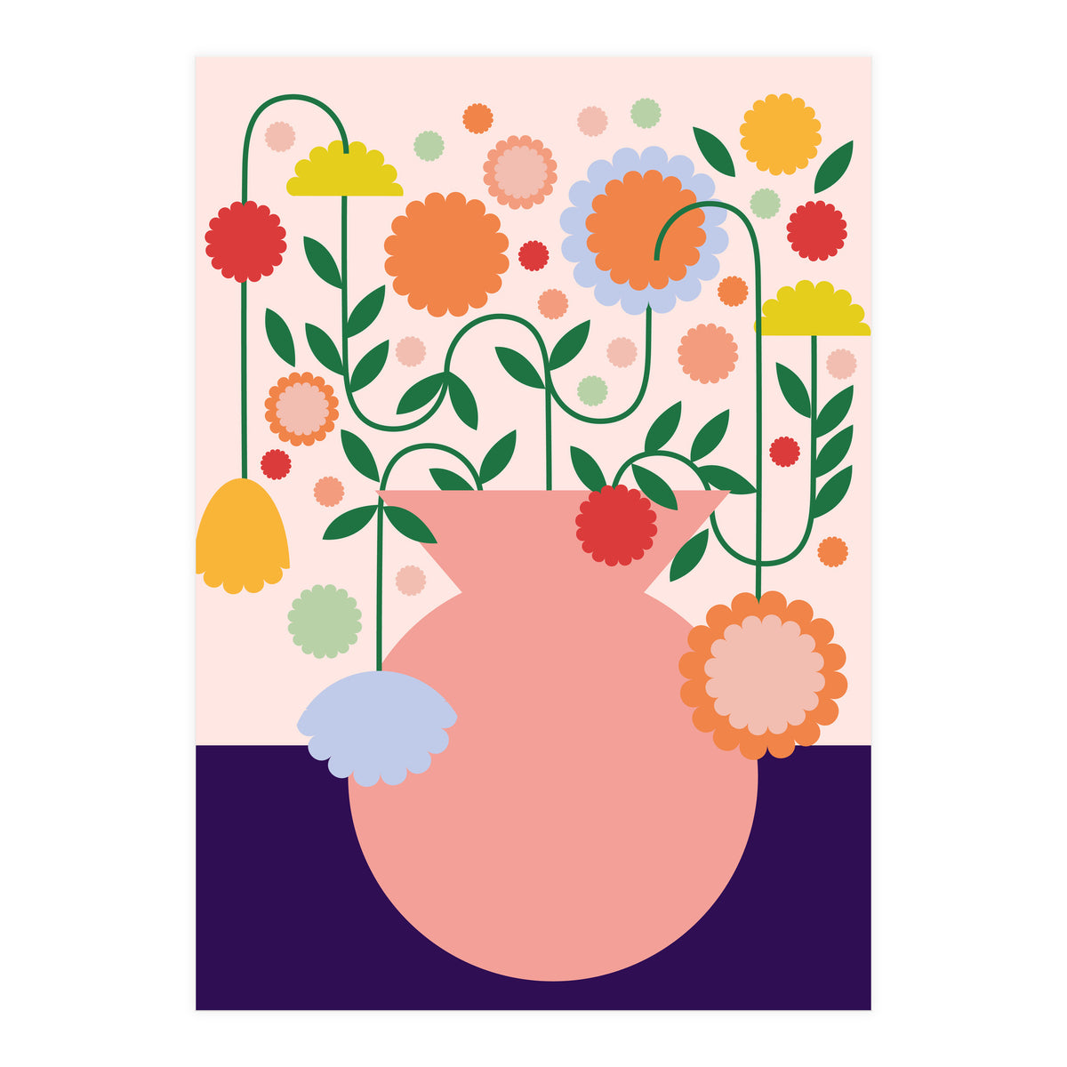 Happy flower jar (Print Only)