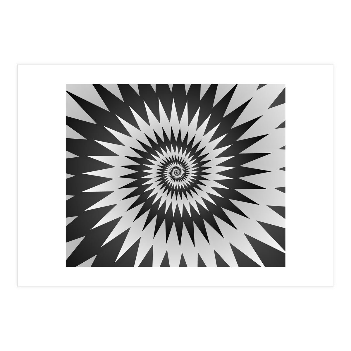 Black & White Abstract Spiral  (Print Only)
