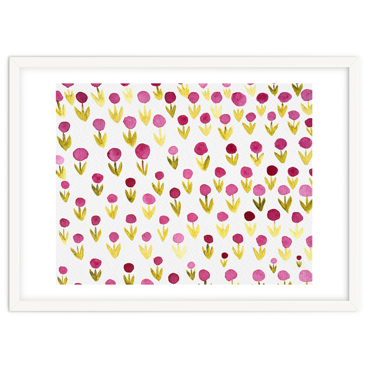 Small abstract watercolor flowers