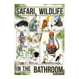 Safari Animals in the Bathroom, funny toilet humour (Print Only) thumbnail
