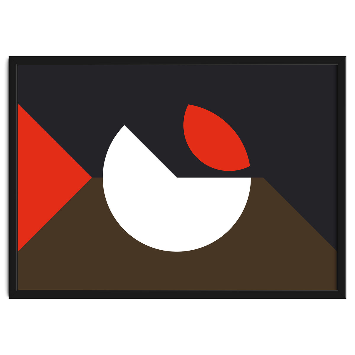 Geometric Shapes No. 10 - brown, dark blue & red