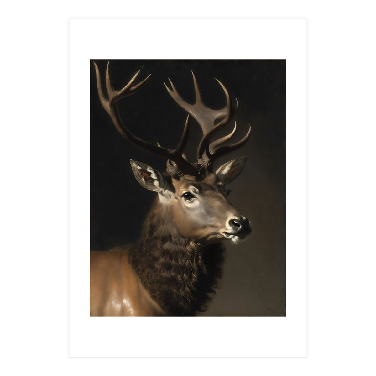 Stag Classical Oil Painting (Print Only)