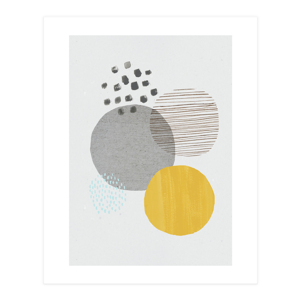 Abstract Mustard And Grey (Print Only)
