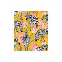 Striped For Life | Zebra Mango Forest | Modern Bohemian Wildlife Jungle | Botanical Nature (Print Only)