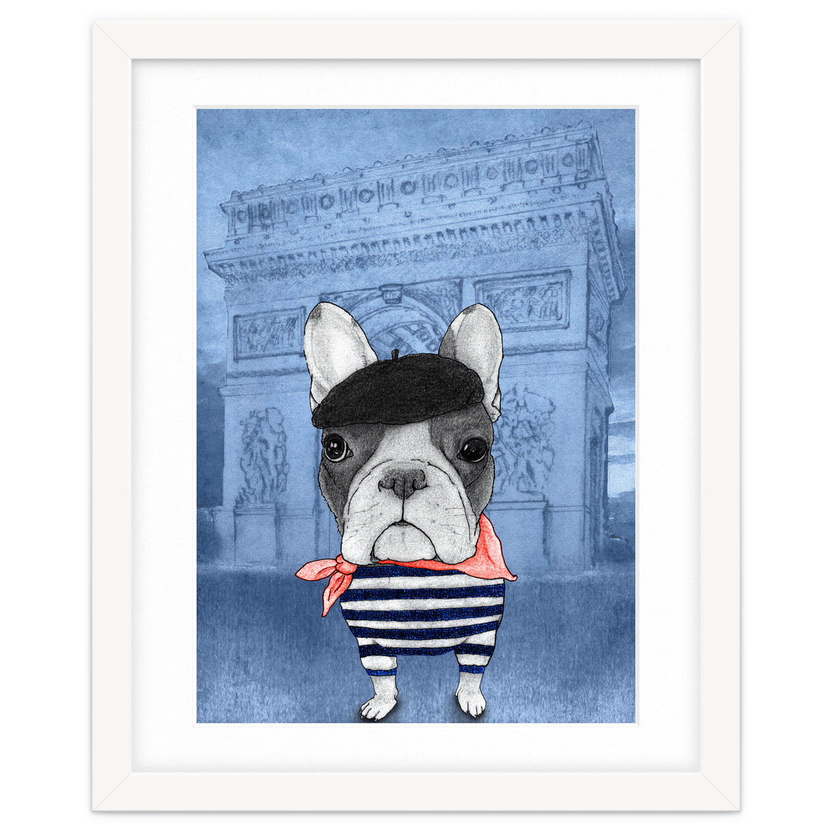 French Bulldog With Arc De Triomphe