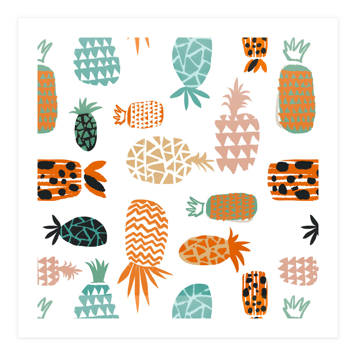 Crazy Pineapples Art Print (Print Only)