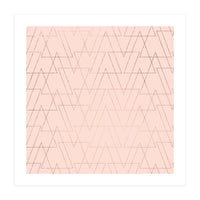 Modern Rose Gold Geometric Thin Triangles Blush Pink Abstract Pattern (Print Only)