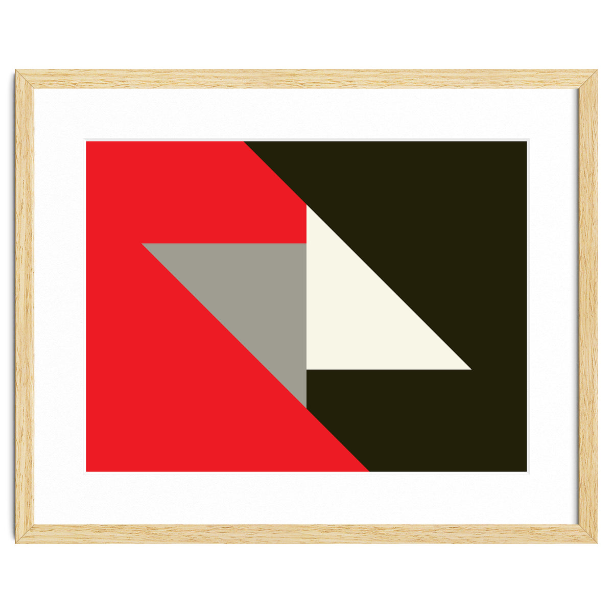 Geometric  Shapes No. 63 - triangles, red, black, grey