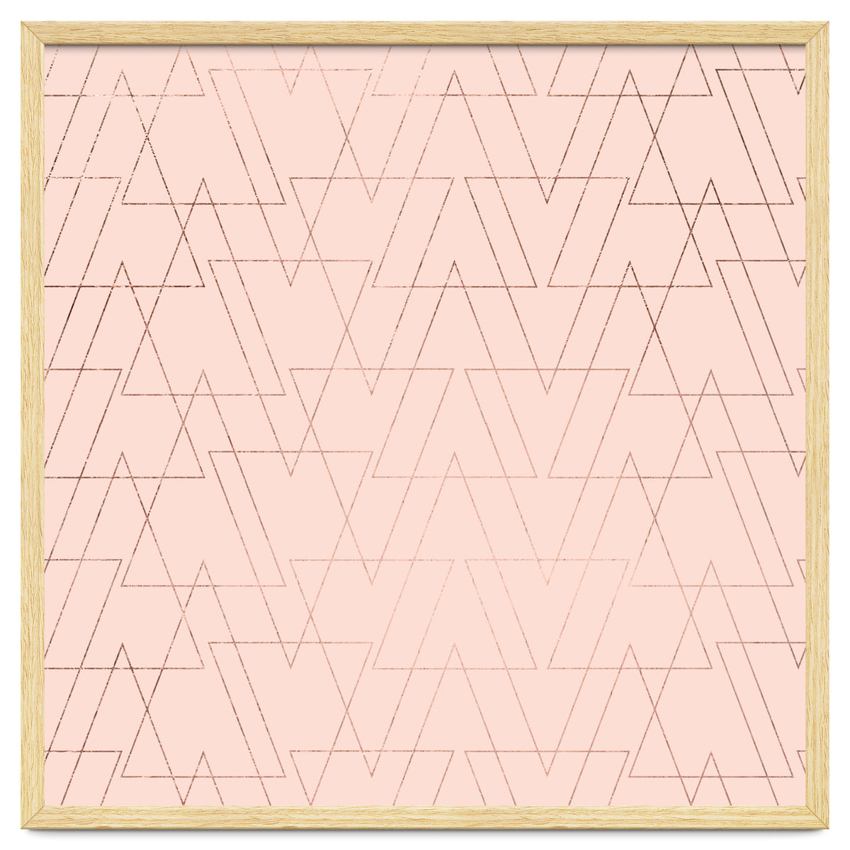 Modern Rose Gold Geometric Thin Triangles Blush Pink Abstract Pattern