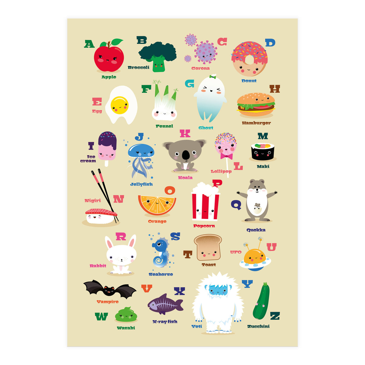 Nursery Kawaii Alphabet (Print Only)