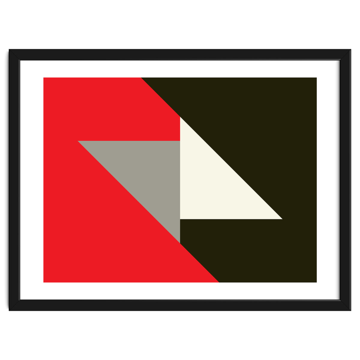 Geometric  Shapes No. 63 - triangles, red, black, grey