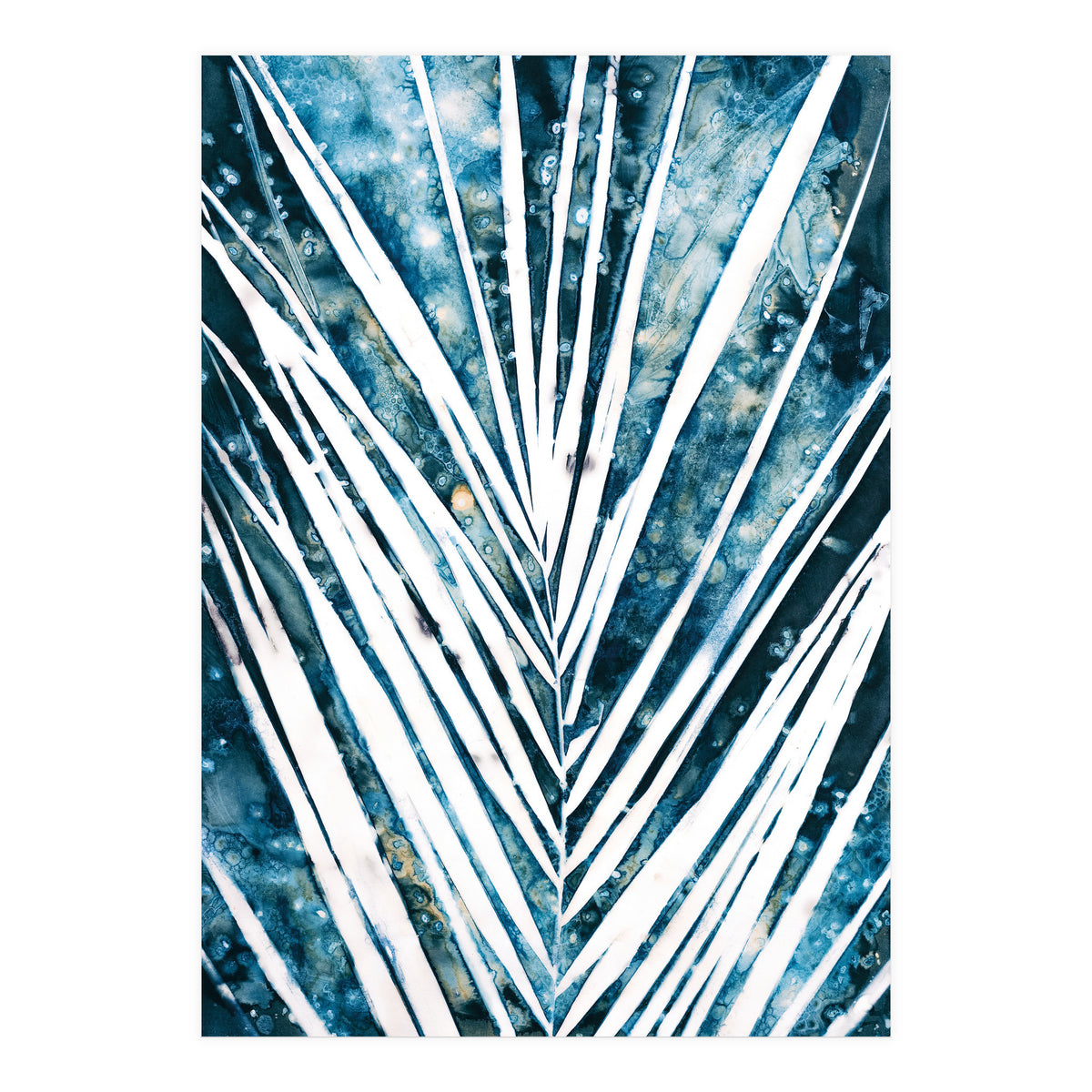 Indigo Blue Botanical Leaves No. 4 (Print Only)