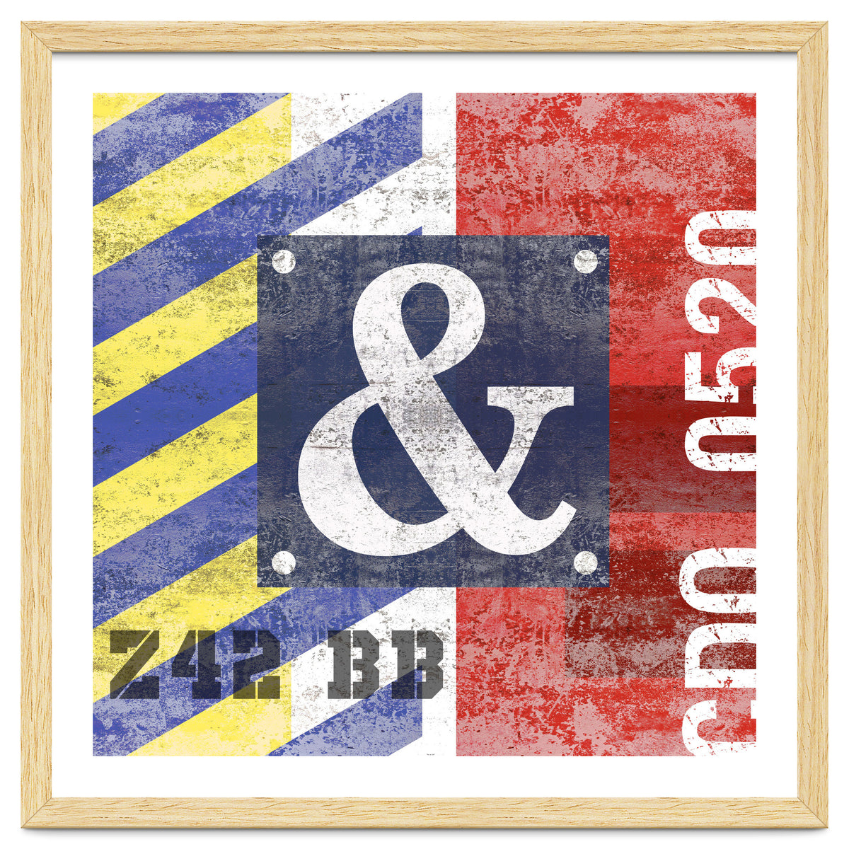 Blue Ampersand Industrial Abstract