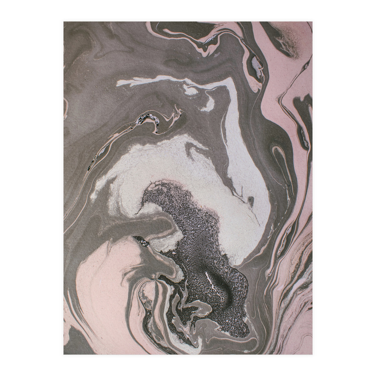 Pink and gray marbled paper  (Print Only)