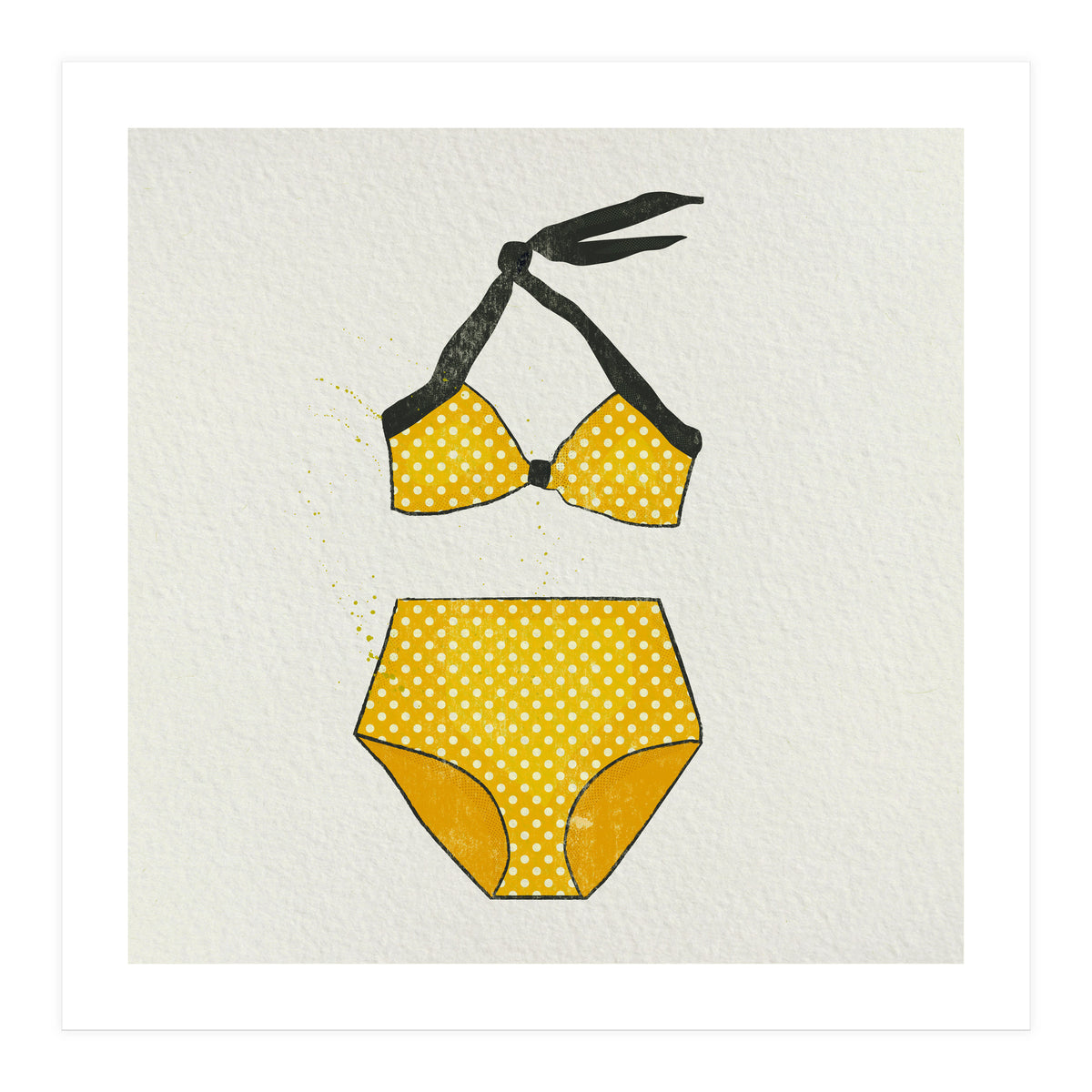 Yellow polka dot bikini (Print Only)