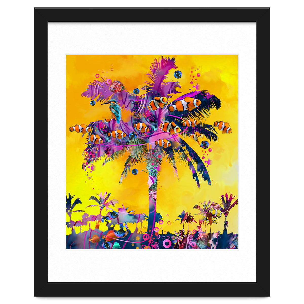 Purple Palm with Fish