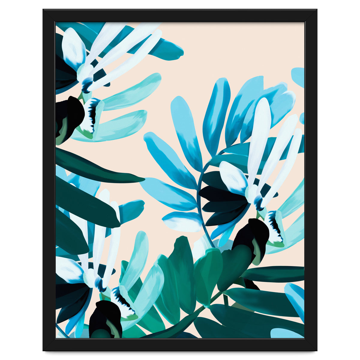 Large bluish botanical leaves