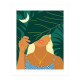 To The Moon & Never Back | Jungle Dreamer Bohemian Tropical Soul | Forest Nature Woman Illustration (Print Only) thumbnail