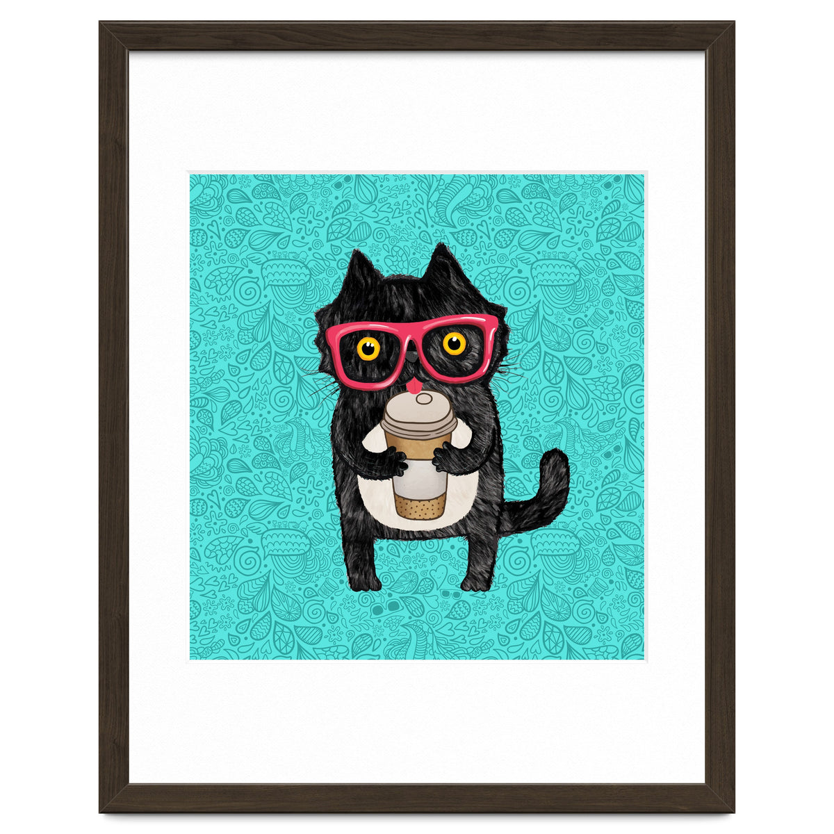 Cute Coffee cat and doodles