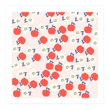 Cute Red Apples Pattern on Pink Background (Print Only) thumbnail