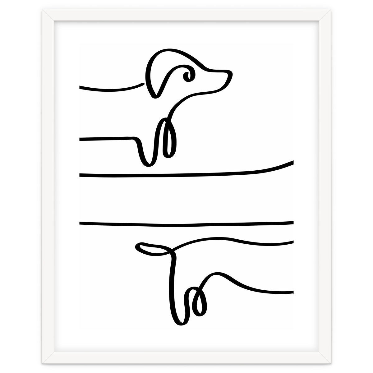 One Line Art Dachshund