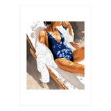 Girls Just Wanna Have Sun Painting, Woman Fashion Swim Beach Vacation Travel Summer Illustration (Print Only) thumbnail