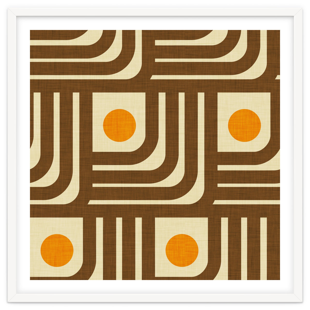 70s Curve Lines Brown Orange