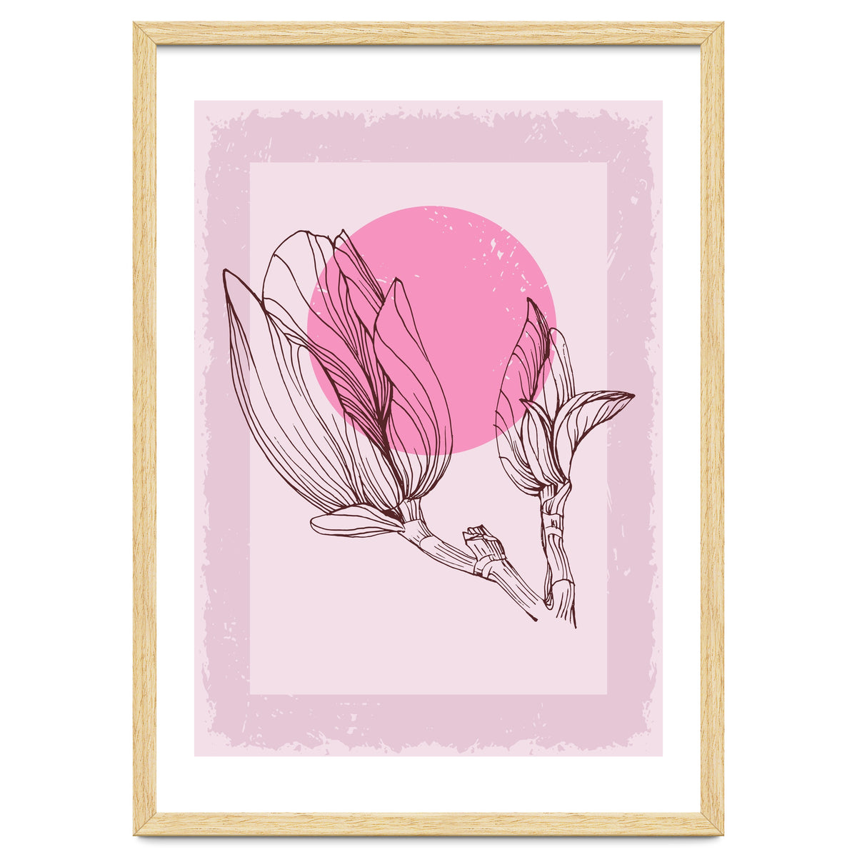 Magnolia Neutral Abstract Botanical